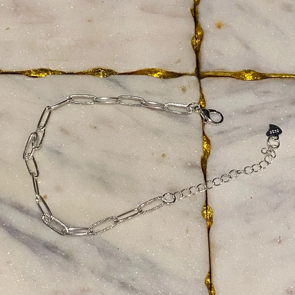 BN 925 Stamped Sterling Silver Chain Bracelet with lobster clasp closure - Picture 7 of 8